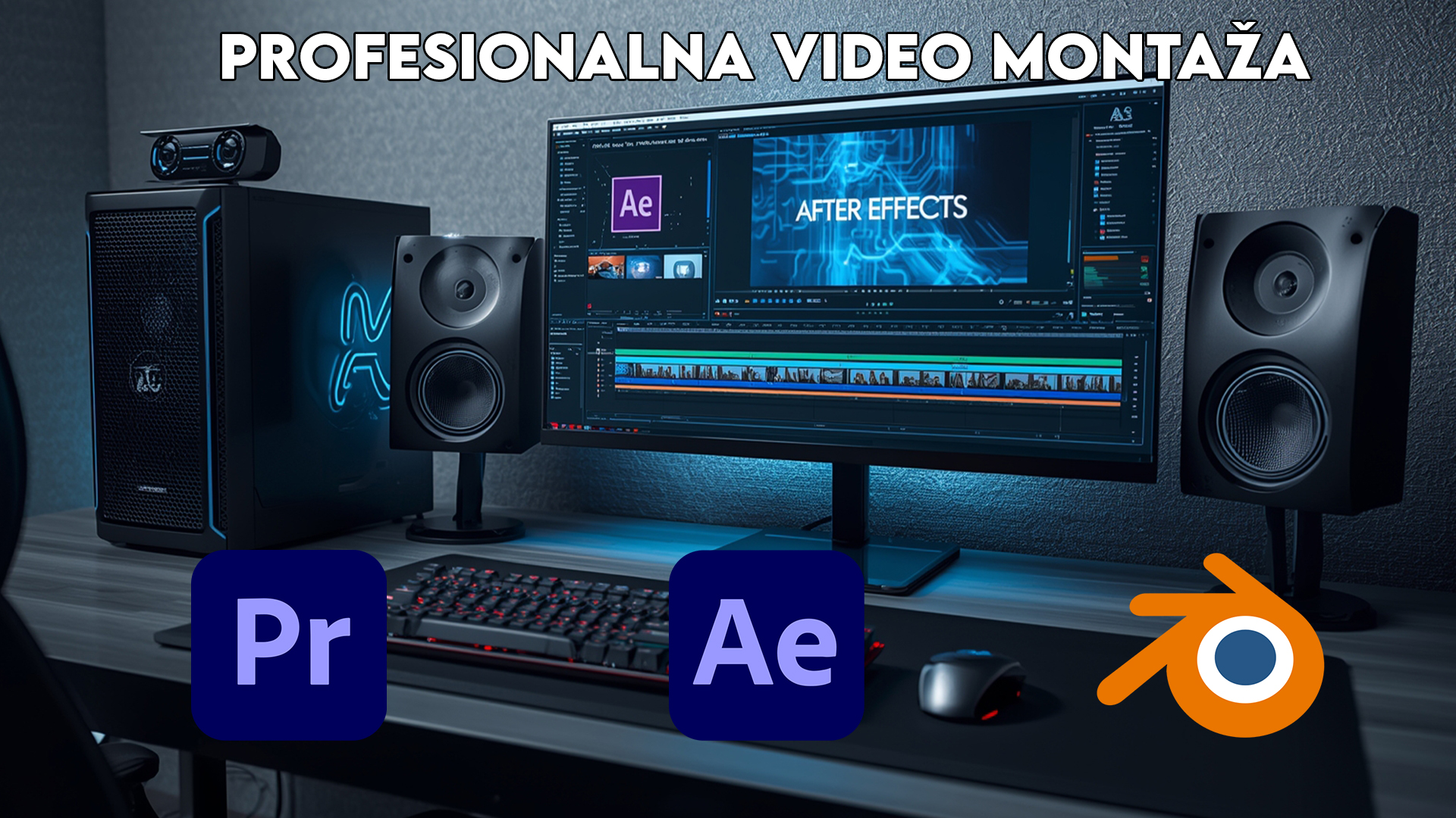 Profesionalna video montaža i animacija u Premiere Pro, After Effects i Blenderu